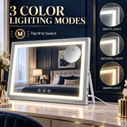 Inmtfei Hollywood Vanity Makeup Mirror,58X46Cm,3 Color Modes, Detachable 5X Magnifier, 360-Rotatable,usb Charging Port - thumbnail 5