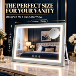 Inmtfei Hollywood Vanity Makeup Mirror,58X46Cm,3 Color Modes, Detachable 5X Magnifier, 360-Rotatable,usb Charging Port - thumbnail 8
