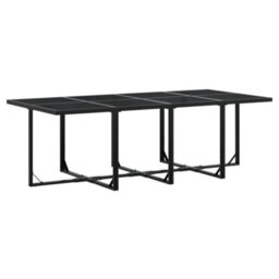 Walplus 13 Piece Garden Outdoor Dining Set Suitable For Backyard, Patio Black Poly Rattan - thumbnail 3