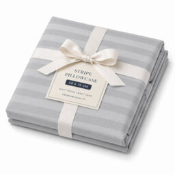 Moonlight Bedding Pillow Cover 6 Pair- Satin Stripe Pattern Microfiber Pillowcases Envelope Closure Bed Pillow Cover (White) - thumbnail 6