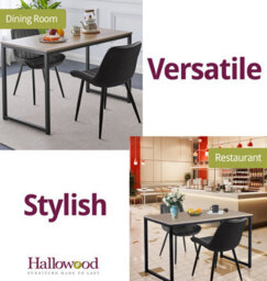 Hallowood Furniture Kempley Fixed Top Dining Table Set With 2 Black Faux Leather Chairs - thumbnail 6