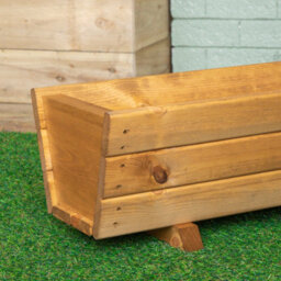 Samuel Alexander 87 X 28Cm Traditional Handmade Wooden Rustic Garden Trough Planter - thumbnail 5