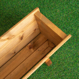 Samuel Alexander 87 X 28Cm Traditional Handmade Wooden Rustic Garden Trough Planter - thumbnail 7