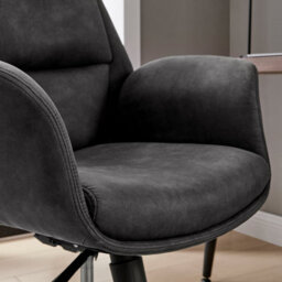 Furniturebox Uk Omni Luxury Black Faux Leather And Silver Office Chair - thumbnail 6