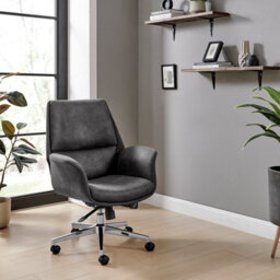 Furniturebox Uk Omni Luxury Black Faux Leather And Silver Office Chair - thumbnail 4