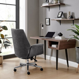 Furniturebox Uk Omni Luxury Black Faux Leather And Silver Office Chair - thumbnail 3
