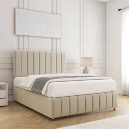 Bsspoke Sierra Divan Bed Cream Plush Velvet With 24Inch Headboard & Footboard No Drawers No Mattress In 3Ft 4Ft 4Ft 5Ft 6Ft - thumbnail 3