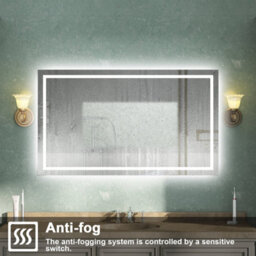 AVER-GROWTH Bathroom Mirror With Led Lights Demister Pad Anti-Fog Dimmable Touch/wall Switch Portrait/landscape Wall Mounted 1100X700mm - thumbnail 2