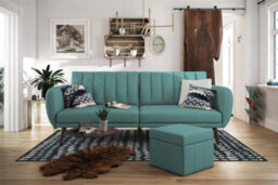 Novogratz Brittany Sofa Bed In Fabric Light Blue - thumbnail 6