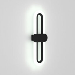 Living And Home Black Frame Modern Oval Led 15W Indoor Wall Light Bedside Sconce With Acrylic Shade 40Cm White Light - thumbnail 4
