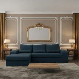 Virago Living Room Corner Sofa Bed Polyurethane Foam Wave Spring Wooden Legs Loose Cushions 285X165X90Cm Graphite Left - thumbnail 2