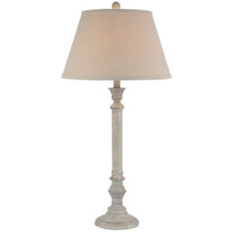 Wyld Haus Collonges Slim Pillar Wooden Table Lamp With Cream Linen Shade - thumbnail 2