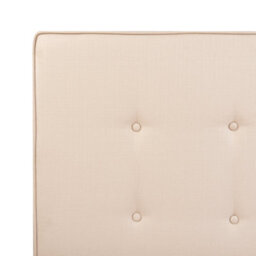 Beliani Beige Upholstered Bed Frame 90 X 200Cm Eu Single Tufted Headboard Rubberwood Legs Slatted Base - thumbnail 9
