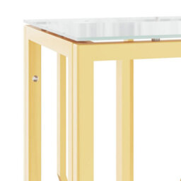Berkfield Console Table Gold 70X30X70 Cm Stainless Steel And Glass - thumbnail 5