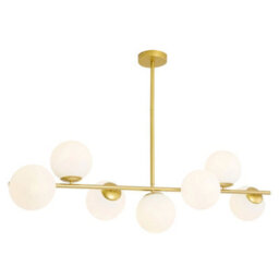 Living And Home 7-Light E27 Glass Lampshade Pendant Light Chandelier Fixture,gold - thumbnail 3