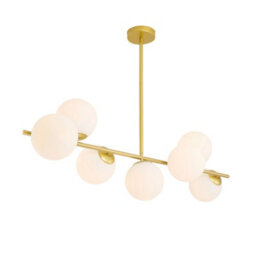 Living And Home 7-Light E27 Glass Lampshade Pendant Light Chandelier Fixture,gold - thumbnail 2