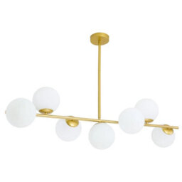 Living And Home 7-Light E27 Glass Lampshade Pendant Light Chandelier Fixture,gold - thumbnail 1