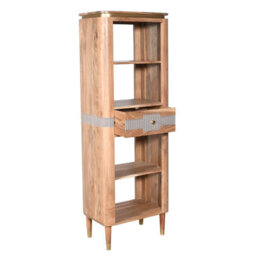Buttercup Farm Wilton Slim Bookcase With 1 Drawer - Acacia Wood - L40 X W60 X H175 Cm - thumbnail 3
