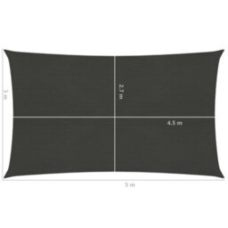 Berkfield Sunshade Sail 160 G/m2 Anthracite 3X5 M Hdpe - thumbnail 6