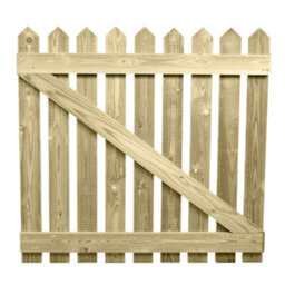 Ruby UK Ruby Round Top Pressure Treated Picket Side Gate 1.2M Ruby Durable Garden Gate 950mm Wide X 1200mm High Left Hand Hinge - thumbnail 2
