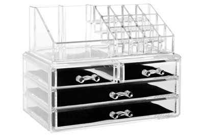 Orsina Functional 16 Compartment Cosmetics Organiser With Drawers, Acrylic Makeup Caddy, Luxe Makeup Storage Unit - image 1