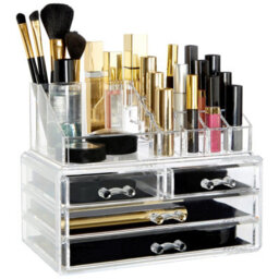Orsina Functional 16 Compartment Cosmetics Organiser With Drawers, Acrylic Makeup Caddy, Luxe Makeup Storage Unit - thumbnail 2
