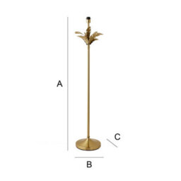 Valuelights Christina Gold Palm Leaf Detail Single Stem Floor Lamp Base - thumbnail 6