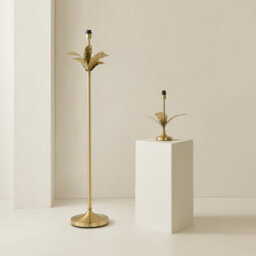 Valuelights Christina Gold Palm Leaf Detail Single Stem Floor Lamp Base - thumbnail 5