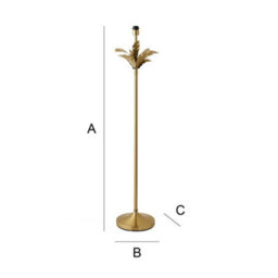 Valuelights Christina Gold Palm Leaf Detail Single Stem Floor Lamp Base - thumbnail 8