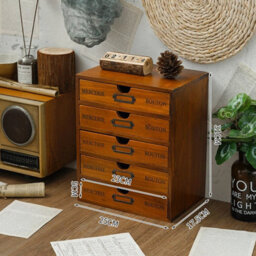 5 Drawers Wooden Storage Box Jewelry Sewing Organiser Case - thumbnail 4