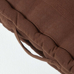 Homescapes Rajput Ribbed Cotton Floor Cushion Chocolate Brown - thumbnail 4