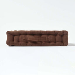 Homescapes Rajput Ribbed Cotton Floor Cushion Chocolate Brown - thumbnail 5