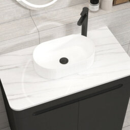 Royal Bathrooms Venice 800mm Matt Nocturne Black Freestanding Bathroom Countertop Vanity Unit 2 Door With Lyon Basin - thumbnail 6