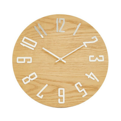 Orsina Minimalist Natural Wall Clock, Eco-Friendly Big Clock On The Wall, Easily Maintained Large Outdoor Clock - image 1