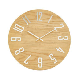 Orsina Minimalist Natural Wall Clock, Eco-Friendly Big Clock On The Wall, Easily Maintained Large Outdoor Clock
