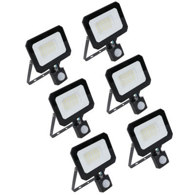 AB Tools 30 Watt Led Mini Floodlight With Sensor Lighting 2400 Lumens Ip65 + Bracket 6Pc - image 1