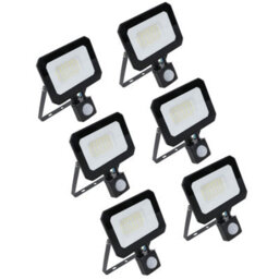 AB Tools 30 Watt Led Mini Floodlight With Sensor Lighting 2400 Lumens Ip65 + Bracket 6Pc - thumbnail 1