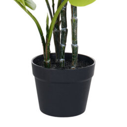 Wyld And Coco Evergreen Living Monstera Potted Artificial Plant 94 Cm Green With Black Cement Pot - thumbnail 5