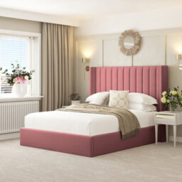 "Bed Choices Madison Bed Frame With 54"" Headboard, Chelsea Mattress & Ottoman Storage - King (Pink)" - thumbnail 1