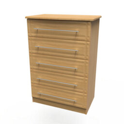Norfolk 5 Drawer Chest In Modern Oak (Ready Assembled) - thumbnail 3