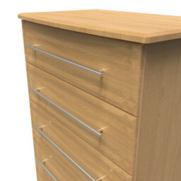 Norfolk 5 Drawer Chest In Modern Oak (Ready Assembled) - thumbnail 4
