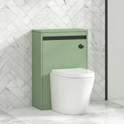 Royal Bathrooms Orion 540mm Mint Sage Btw Wc Toilet Unit With Brushed Brass Strip - image 1