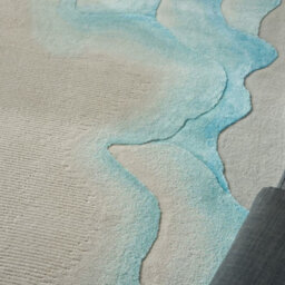 Mist Blue Wool Luxurious Modern Easy To Cleanhandmade Abstract Dining Room Bedroom And Living Room Rug -114Cm X 175Cm - thumbnail 3