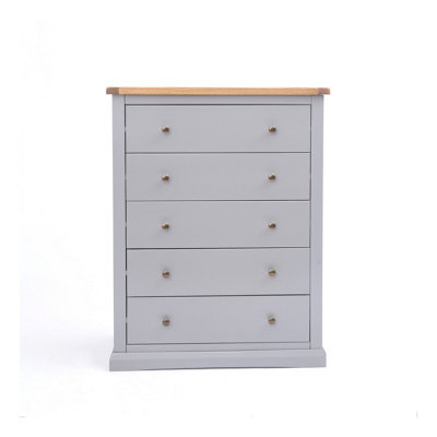Cabinet Bits Rocca 5 Drawer Chest Of Drawers Brass Knob - image 1