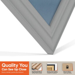 "AK Frames 25X17"" Light Grey Classic Vinyl Record Frame With Pompadour Mount For 12 Inch Lp Cover & Disc - Overlapped Design" - thumbnail 3