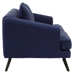 Orsina Comfortable 3 Seater Navy Fabric Sofa, Stylish Mid Century Sofa For Bedroom, Functional 3 Seater Sofa - thumbnail 3