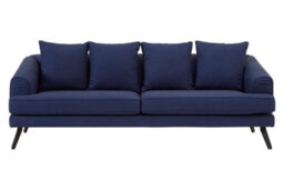 Orsina Comfortable 3 Seater Navy Fabric Sofa, Stylish Mid Century Sofa For Bedroom, Functional 3 Seater Sofa - thumbnail 6