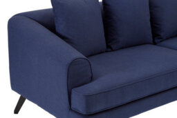 Orsina Comfortable 3 Seater Navy Fabric Sofa, Stylish Mid Century Sofa For Bedroom, Functional 3 Seater Sofa - thumbnail 5