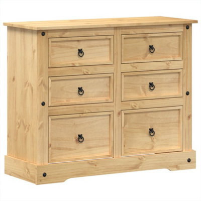 Berkfield Durable Chest Of Drawers Corona 110X43X91 Cm Solid Wood Pine