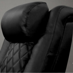 Valencia Tuscany Luxury Edition Home Theater Seating Row Of 5 Loveseat Left Onyx Nappa Leather Diamond Stitching - thumbnail 3